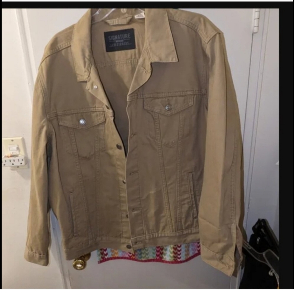 Levi signature Strauss denim jacket black and tan xl